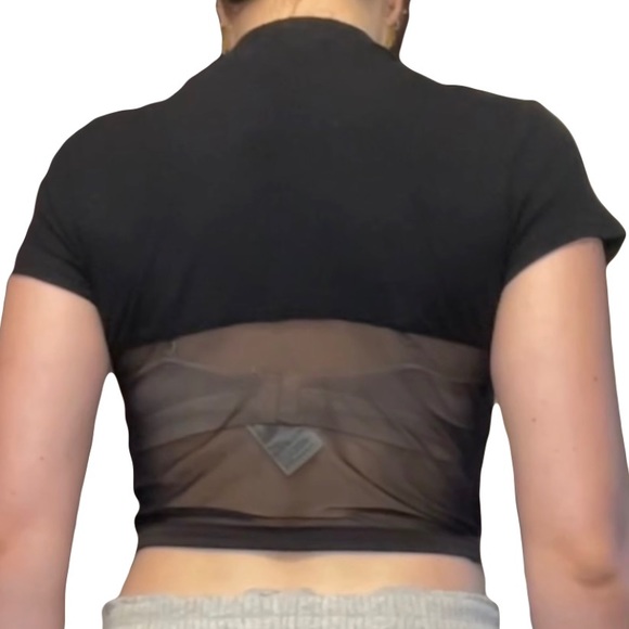 Set of two black cropped T-shirts - Picture 2 of 6